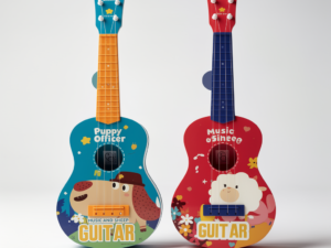 Decija gitara ukulele igracka sa 4 zice - plava i crvena