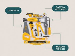 Dečiji Alat Set 3+ | Bušilica, Kliješta i Pribor | Mali Majstor - slika 3