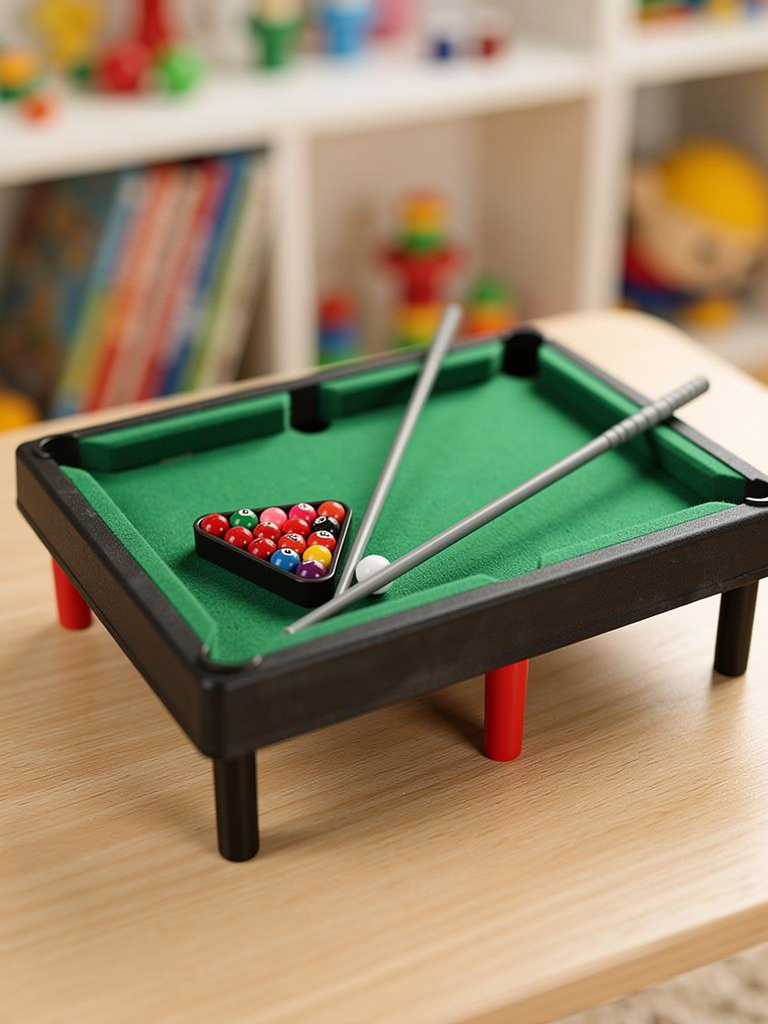 Mini Bilijar za Decu – Stoni Bilijar Set sa Štapovima i Kuglama (Društvena Igra, 3+) - Слика 2