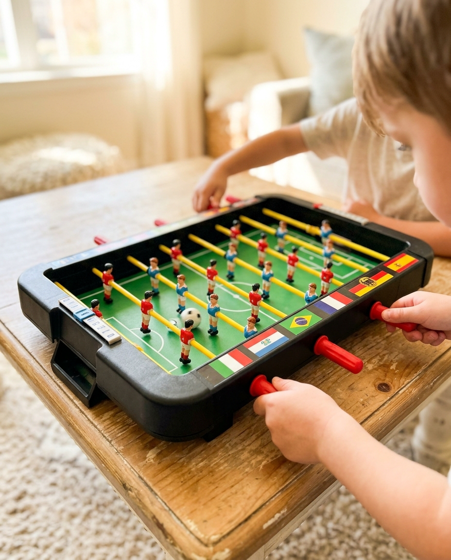 Stoni Fudbal za Decu – Mini Foosball Društvena Igra (2 Igrača, 2 Loptice, 5+) - Слика 2
