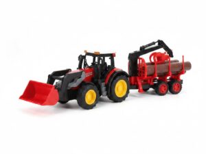 Traktor sa Utovarivačem i Prikolicom za Trupce – Mali Farmer (3+)
