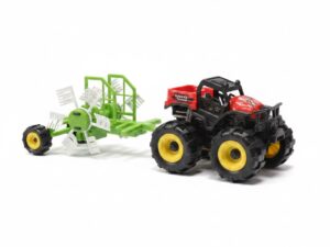 Traktor sa Prikolicom i Rotacionom Grabuljom - Mali Farmer (3+)