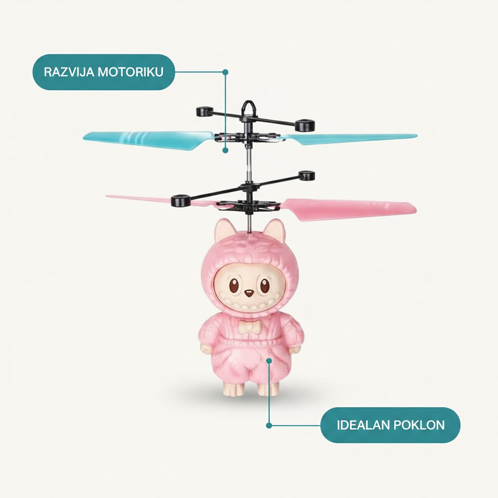 Leteći Helikopter na Senzor Pokreta - Svetleći, Indukcioni (6+) - slika 3